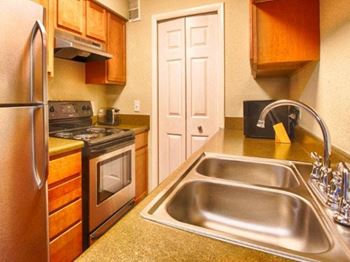 Kitchen at sumter square apartments in raleigh nc
